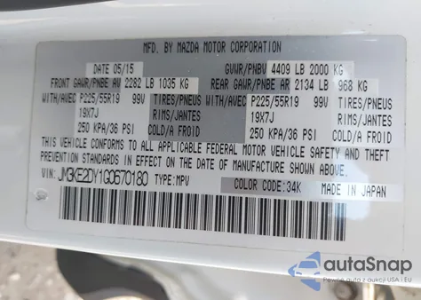 2016 Mazda Cx-5 Grand Touring from USA, damaged, VIN JM3KE2DY1G0670180